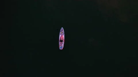 Group of people rowing simultaneously on EPS boards Stock Footage 135262990