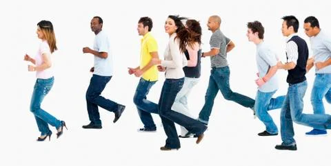 Group of people running 写真素材