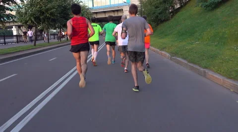 Group Of People Running On a Riveside Video stock 64452235