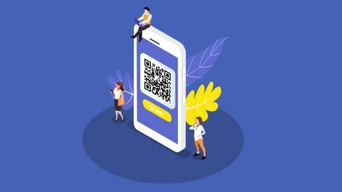 Group of people scanning qr code on the cellphone Stock Footage 202800525