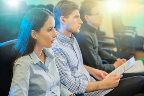 Group people on seminars Stock Photos