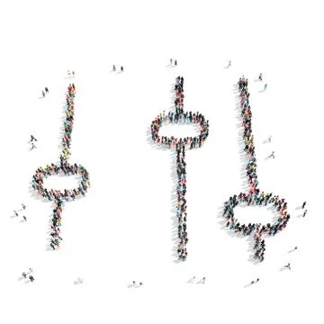 Group  people shape  adjustment Stock Illustration