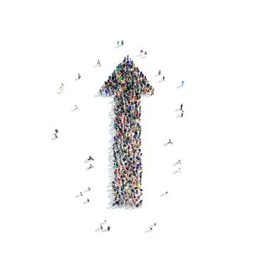 Group people  shape  arrow icon Stock Illustration