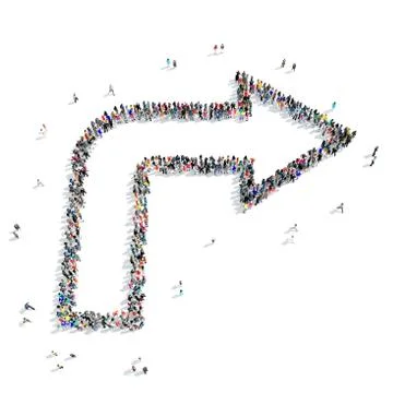 Group people  shape  arrow icon Stock Illustration
