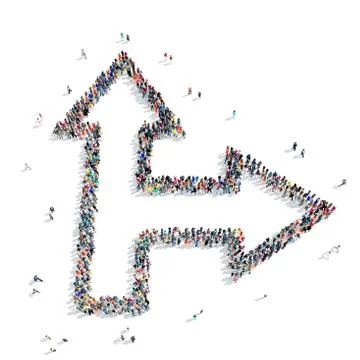 Group people  shape  arrow icon Stock Illustration