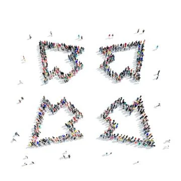 Group people  shape  arrow icon Stock Illustration
