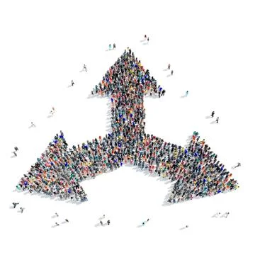 Group people  shape  arrow icon Stock Illustration