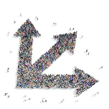 Group people  shape  arrow icon Stock Illustration
