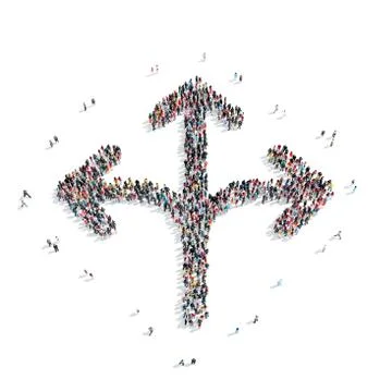 Group  people  shape  arrow Stock Illustration