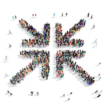 Group people  shape  arrow Stock Illustration