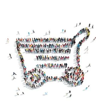 Group people shape  basket Stock Illustration