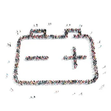 Group  people  shape  battery Illustrazione stock