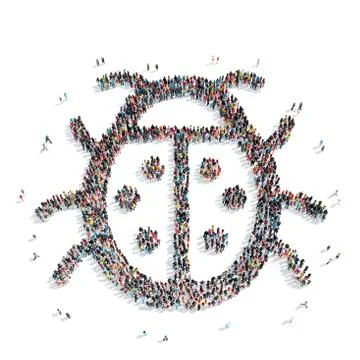 Group  people  shape  beetle Stock Illustration