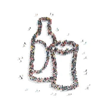 Group  people  shape  bottle mug  beer Stock Illustration