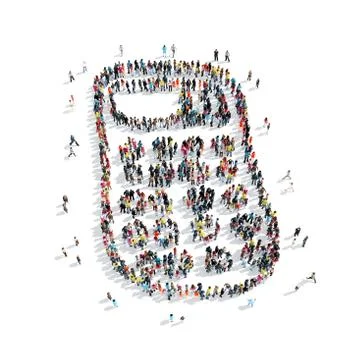 Group people  shape  calculator Stock Illustration