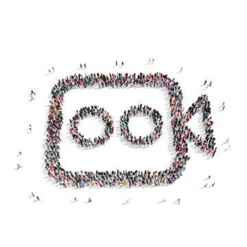 Group people  shape  camera Illustrazione stock