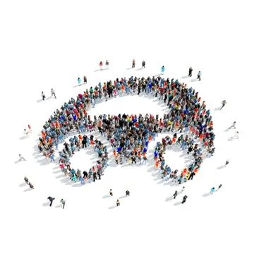 Group  people  shape  car Stock Illustration