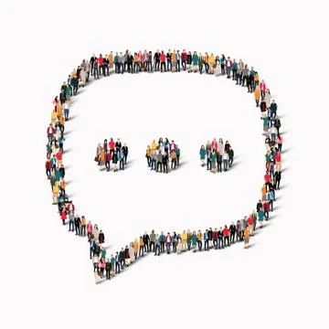 Group  people shape  chat bubbles Stock Illustration