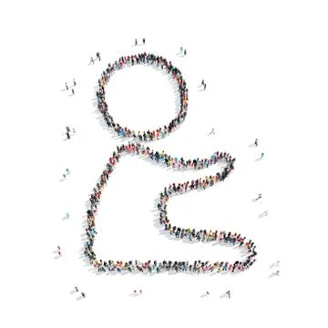 Group  people  shape  child Stock Illustration