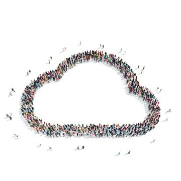 Group  people  shape  cloud Illustrazione stock