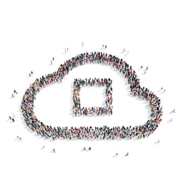 Group  people  shape  cloud Stock Illustration