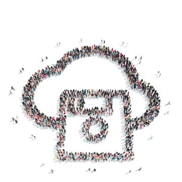 Group  people  shape  cloud Stock Illustration