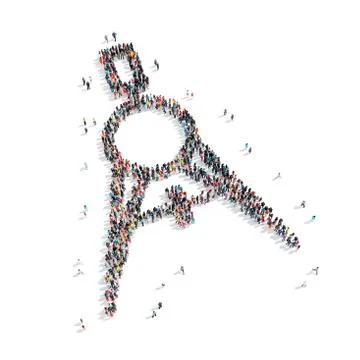 Group  people  shape  compass 스톡 일러스트