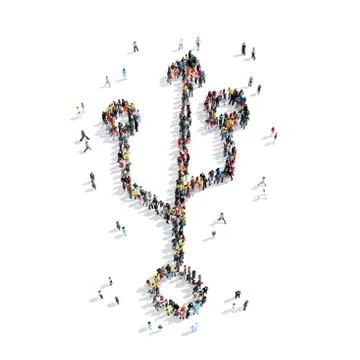 Group people  shape  connection Stock Illustration