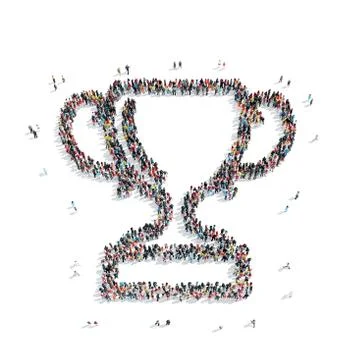 Group  people  shape  cup  award Stock Illustration