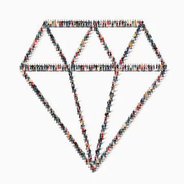 Group  people  shape diamond Stock Illustration