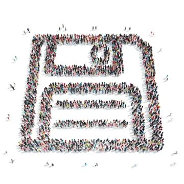 Group  people  shape  floppy disk Stock Illustration