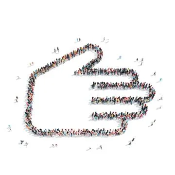 Group  people  shape  hand Stock Illustration