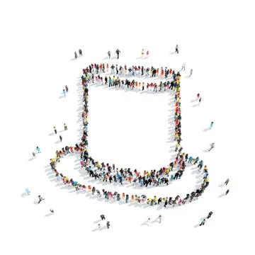 Group  people  shape  hat retro Stock Illustration
