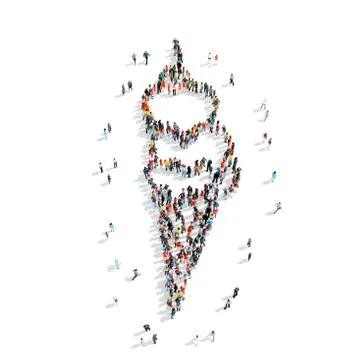 Group people shape  ice cream Stock Illustration