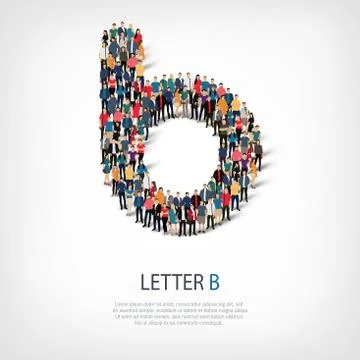 Group  people  shape letter B vector Stock Illustration