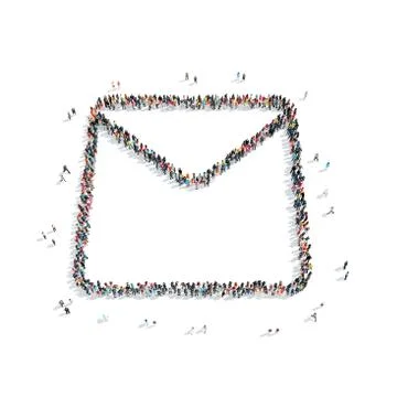 Group  people  shape  letter e-mail Stock Illustration