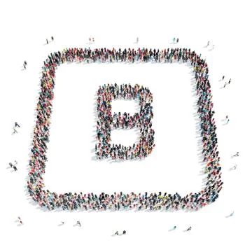 Group  people  shape  letter Stock Illustration