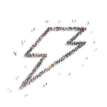 Group  people  shape  lightning Stock Illustration