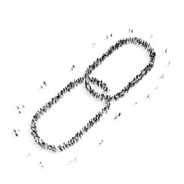 Group  people  shape  link chain Stock Illustration