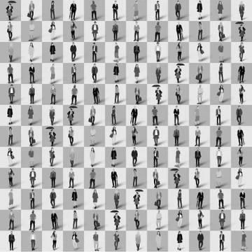 Group  people  shape man chess Stock Illustration