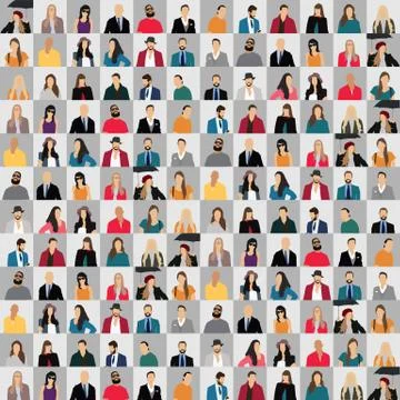 Group  people  shape man chess Stock Illustration