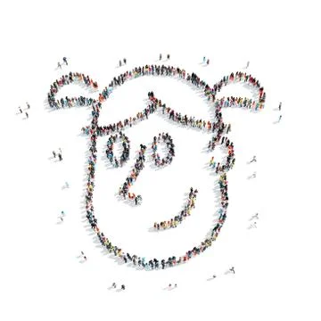 Group  people shape  man Stock Illustration