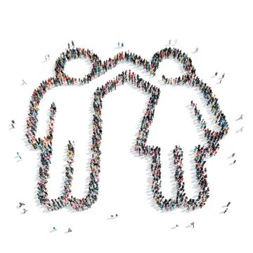 Group  people shape  man isolated Stock Illustration