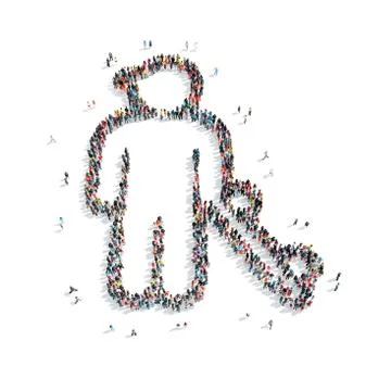 Group  people shape  man isolated Stock Illustration