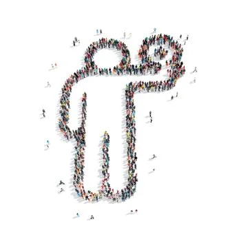 Group  people shape  man isolated Stock Illustration