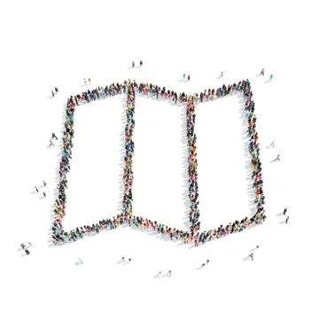 Group people  shape  map Stock Illustration