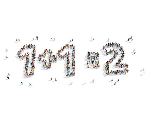 Group  people  shape  mathematical equation Stock Illustration