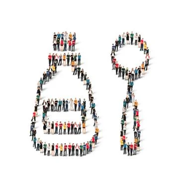 Group people shape  mixture Stock Illustration