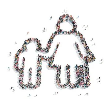 Group  people  shape  old man Stock Illustration