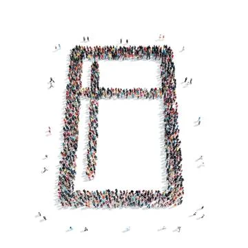 Group  people  shape  refrigerator Stock Illustration